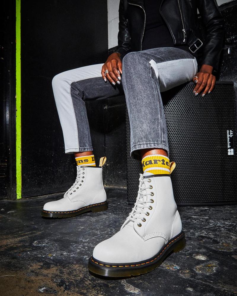 Dr Martens Vegan 1460 Kemble Snørestøvler Herre Hvide | DK 546DFM